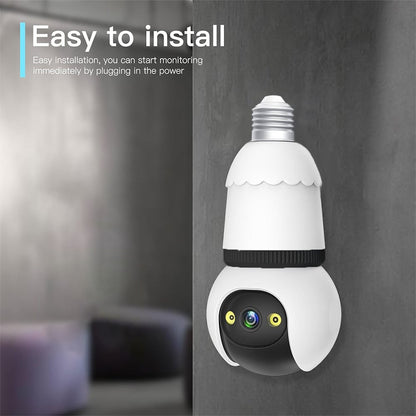 2MP Light Bulb Security Camera 2.4GHz Wireless Outdoor Indoor Camera with Night Vision